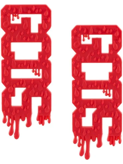 Shop Gcds Logo Earrings In Red
