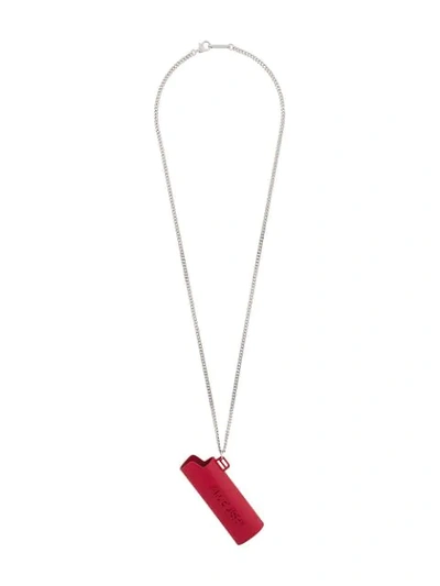 Shop Ambush Logo Lighter Case Chain Necklace In Red