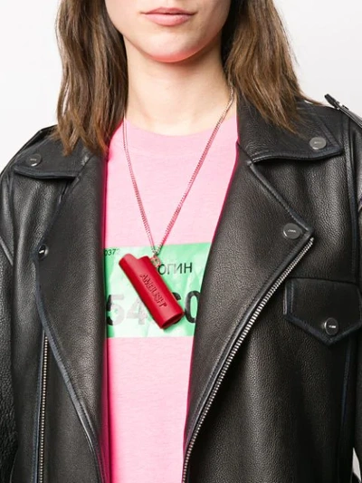 Shop Ambush Logo Lighter Case Chain Necklace In Red