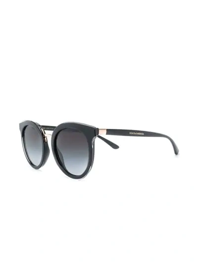 Shop Dolce & Gabbana Dg4371 Round-shaped Sunglasses In Black
