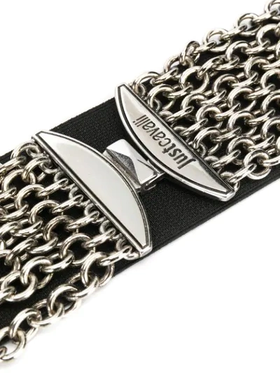 Shop Just Cavalli Chain Embellished Waist Belt In Black