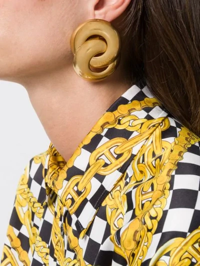 Shop Balenciaga Twin Earrings In Gold