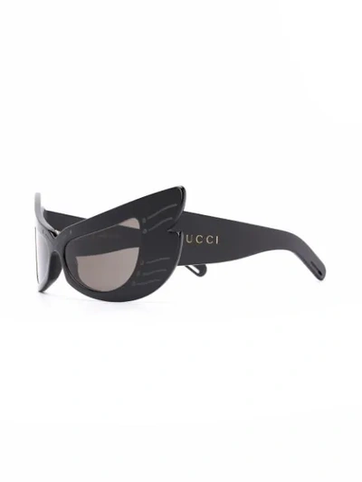 Shop Gucci Gg0710s Mask-frame Sunglasses In Black