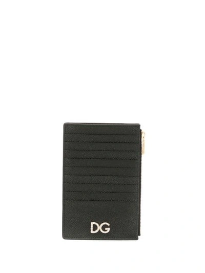 Shop Dolce & Gabbana Logo Plaque Vertical Cardholder In Black