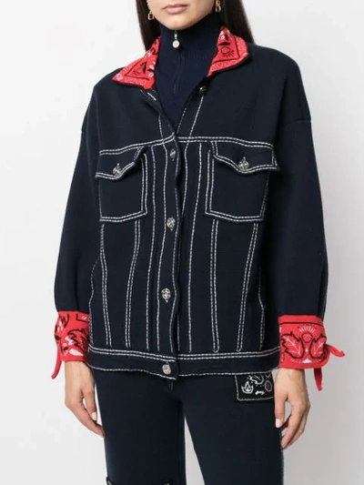 Barrie Half-zip Cashmere Bib In Blue