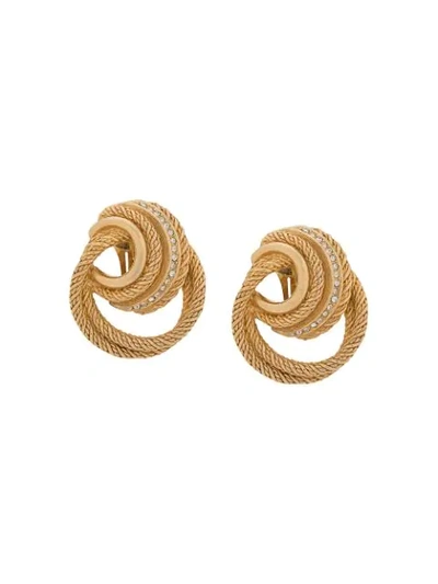 Pre-owned Dior 1980s  Clip-on Earrings In Gold