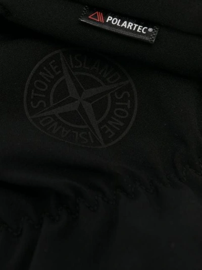 Shop Stone Island Logo-print Gloves In Black
