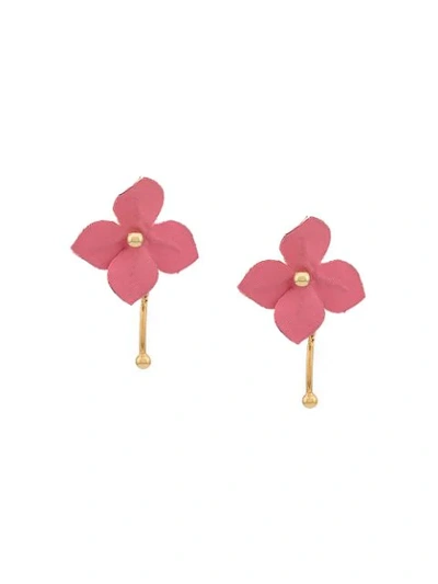 Shop Marni Floral Stud Earrings In Gold