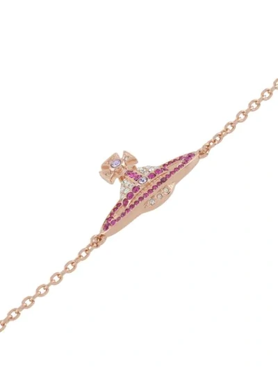 Shop Vivienne Westwood Logo Charm Bracelet In Gold