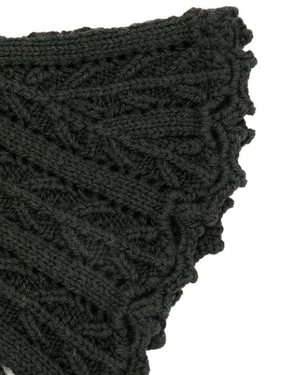 Shop Msgm Knitted Ruff Scarf In Black