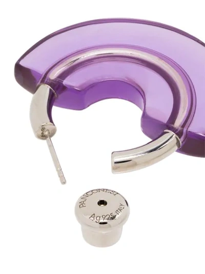 Shop Panconesi Half-covered Hoop Earrings In Purple