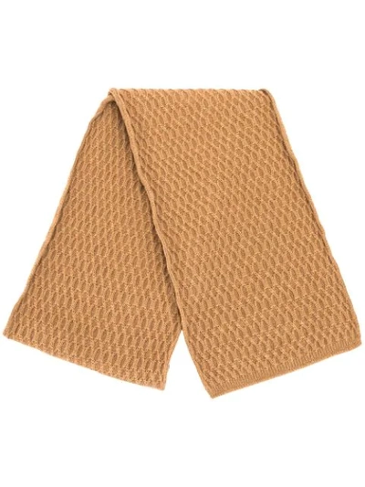 Shop Dolce & Gabbana Cable-knit Ribbed-trim Scarf In Neutrals