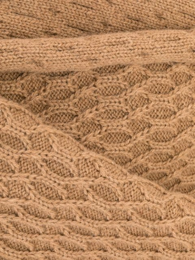 Shop Dolce & Gabbana Cable-knit Ribbed-trim Scarf In Neutrals