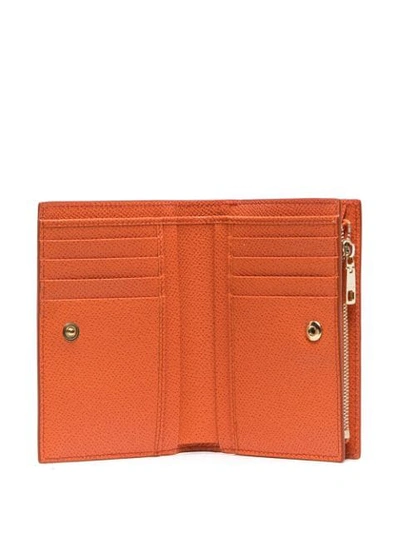 Shop Dolce & Gabbana Small Dauphine Rhinestone Wallet In Orange