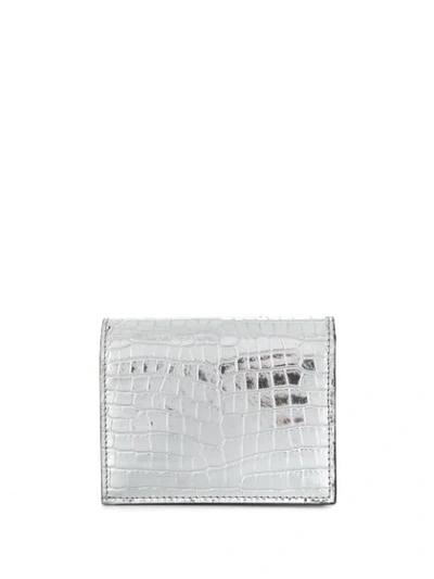 Shop Jimmy Choo Hanne Metallic Bi-fold Wallet In Silver