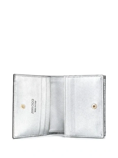 Shop Jimmy Choo Hanne Metallic Bi-fold Wallet In Silver