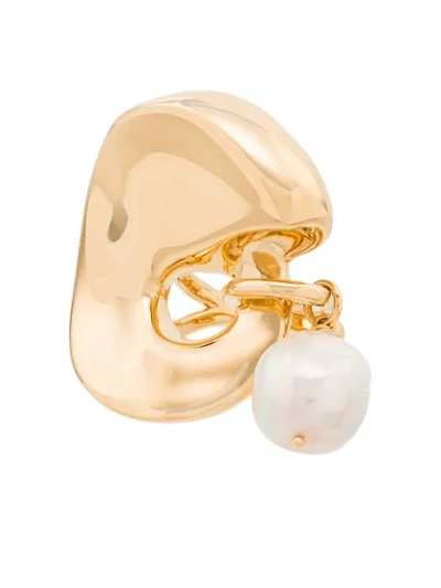 Shop Givenchy Cloud Pearl Ring In Gold