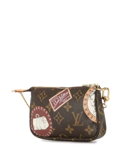 Pre-owned Louis Vuitton 2008  Mini Pochette Accessories Pouch In Brown