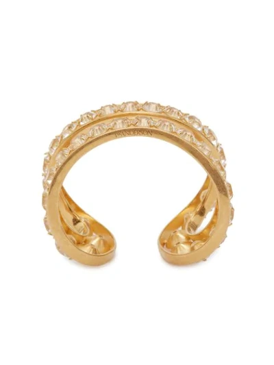 Shop Jw Anderson Crystal Loop Cuff Bracelet In Gold