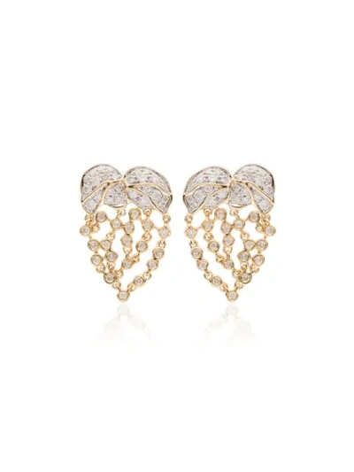 Shop Yvonne Léon 18kt Yellow Gold Mini Palmier Diamond Earrings