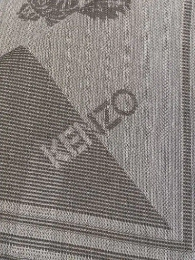 Shop Kenzo Logo-jacquard Scarf In Grey