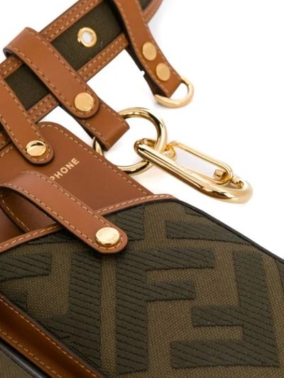 Shop Fendi Ff Motif Multi-accessory Belt In Brown