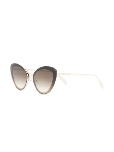 Shop Alexander Mcqueen Gradient Lens Cat-eye Sunglasses In Gold