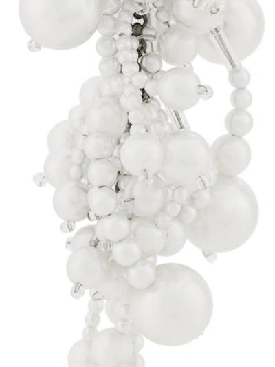 Shop Christopher Kane Long Pearl Cluster Earrings In White
