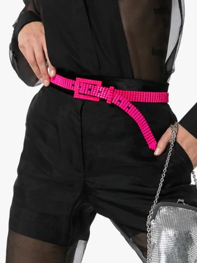 Shop Black & Brown Lorna Beaded Belt In Pink