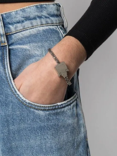 Shop Alyx Chunky Clasp Curb Chain Bracelet In Silver