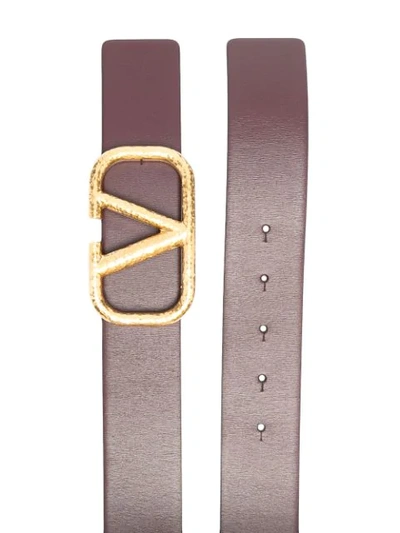 Shop Valentino Vlogo Buckle Belt In Red