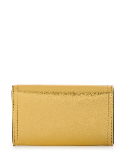 Shop Moschino M Logo Purse With Chain Detachable Strap In Gold