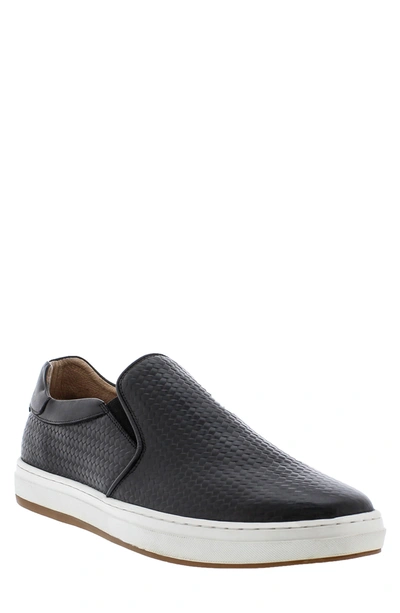 Shop Zanzara Aachen Leather Slip-on Sneaker In Black