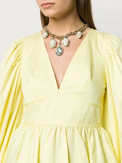 Shop Dolce & Gabbana Short Chain Flower Necklace In Gold
