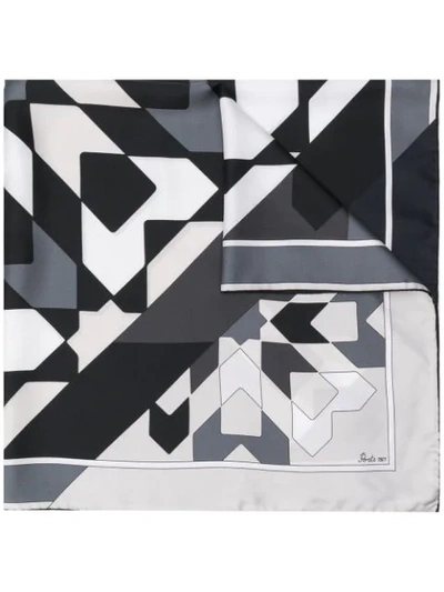 Shop Ports 1961 Abstract-print Scarf In Black