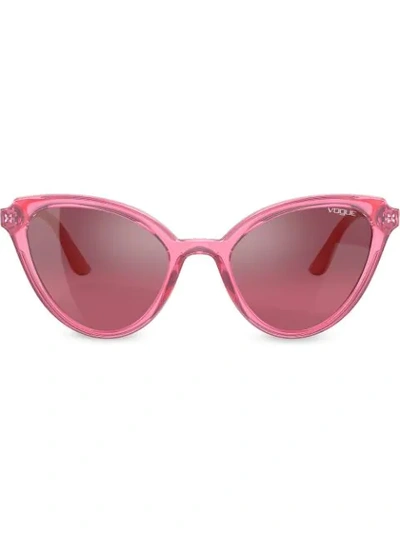 Shop Vogue Eyewear Mod Cut Cat-eye Frame Sunglasses In Red