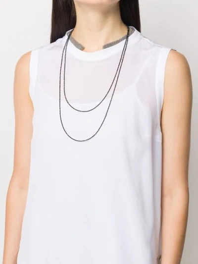 Shop Brunello Cucinelli Two-strand Beaded Necklace In Black