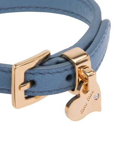Shop Miu Miu Madras Charm Bracelet In Blue