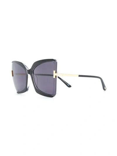 Shop Tom Ford Gia Butterfly-frame Sunglasses In Black