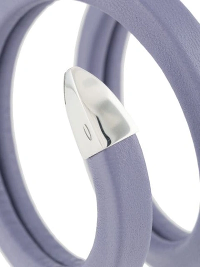 Shop Bottega Veneta Coil Cuff Bracelet In Purple