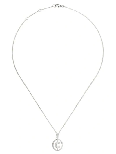 Shop Annoushka 14kt White Gold Diamond Initial C Necklace In 18ct White Gold