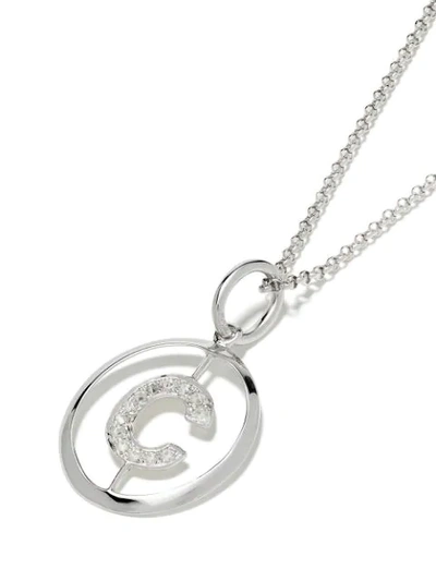 Shop Annoushka 14kt White Gold Diamond Initial C Necklace In 18ct White Gold
