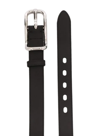 Shop Chloé Slim Leather Belt In Black