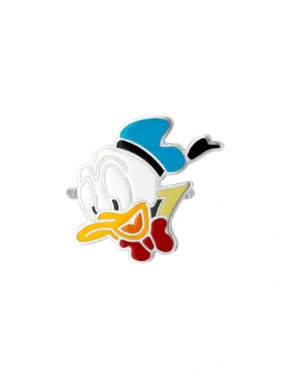 Shop Gucci X Disney Donald Duck Ring In Silver