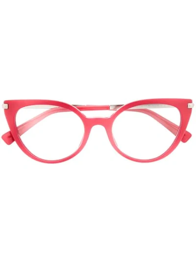 Shop Valentino Va3040 Cat Eye Frame Glasses In Red
