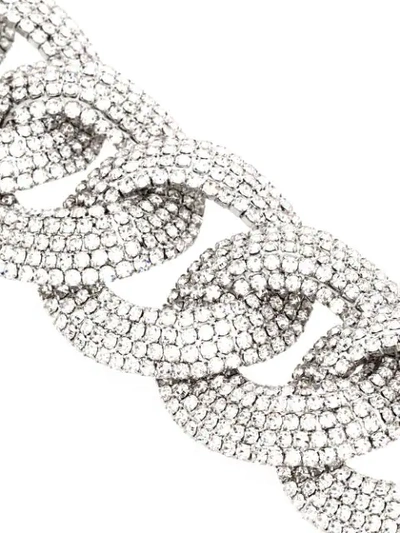 Shop Alessandra Rich Embellished Chain Necklace In Silver