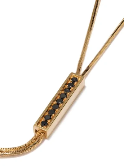 Shop Iosselliani 18kt Yellow Gold Black Diamond Lariat Necklace