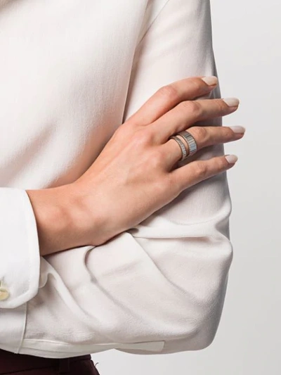 Shop Ivi Slot Ribbed Ring In Silver