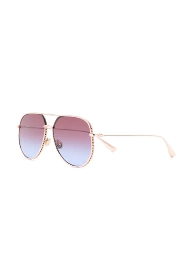 Shop Dior By Aviator-frame Sunglasses In Metallic
