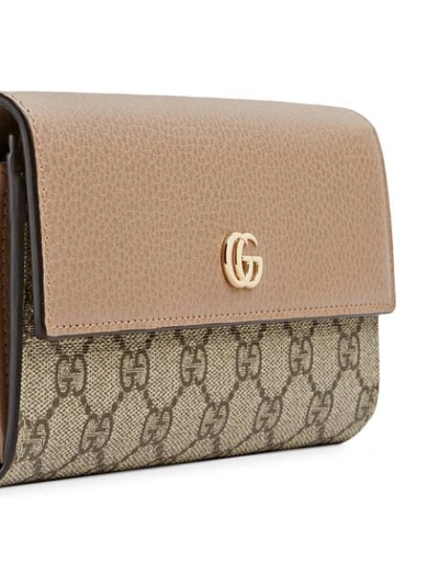 Shop Gucci Gg Marmont Leather Continental Wallet In Neutrals